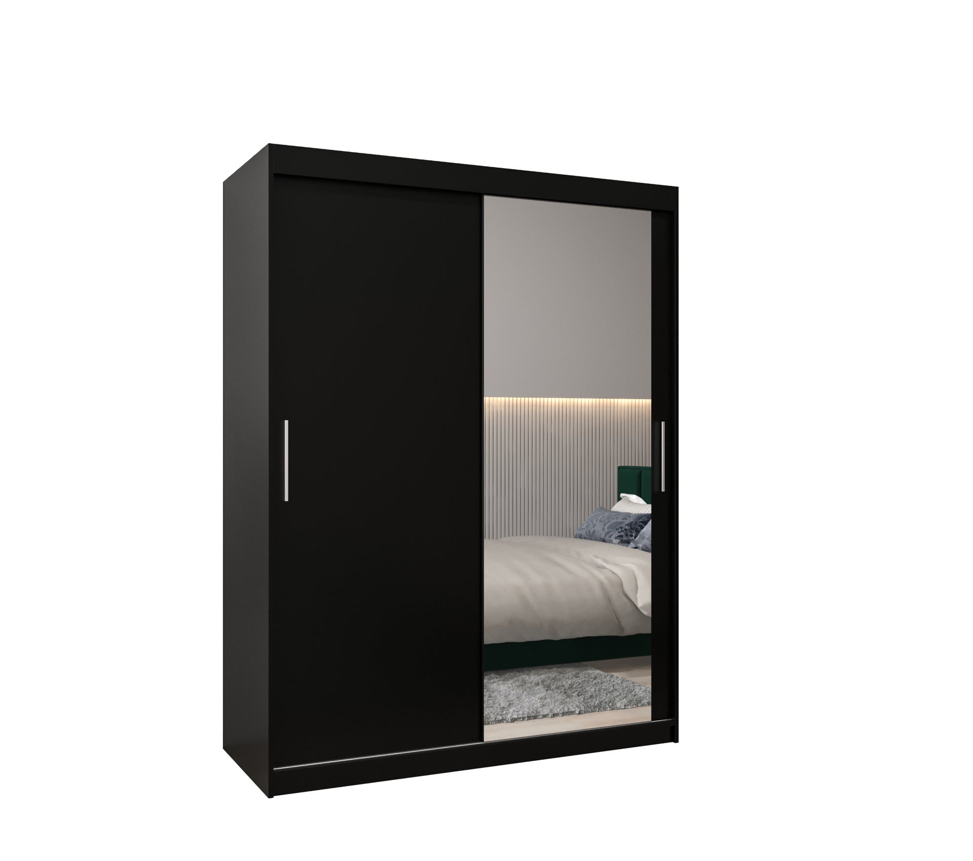 Szafa przesuwna garderoba TOKYO 2 150 x 62 x 200 cm Czarny + Czarny - Abiks Meble