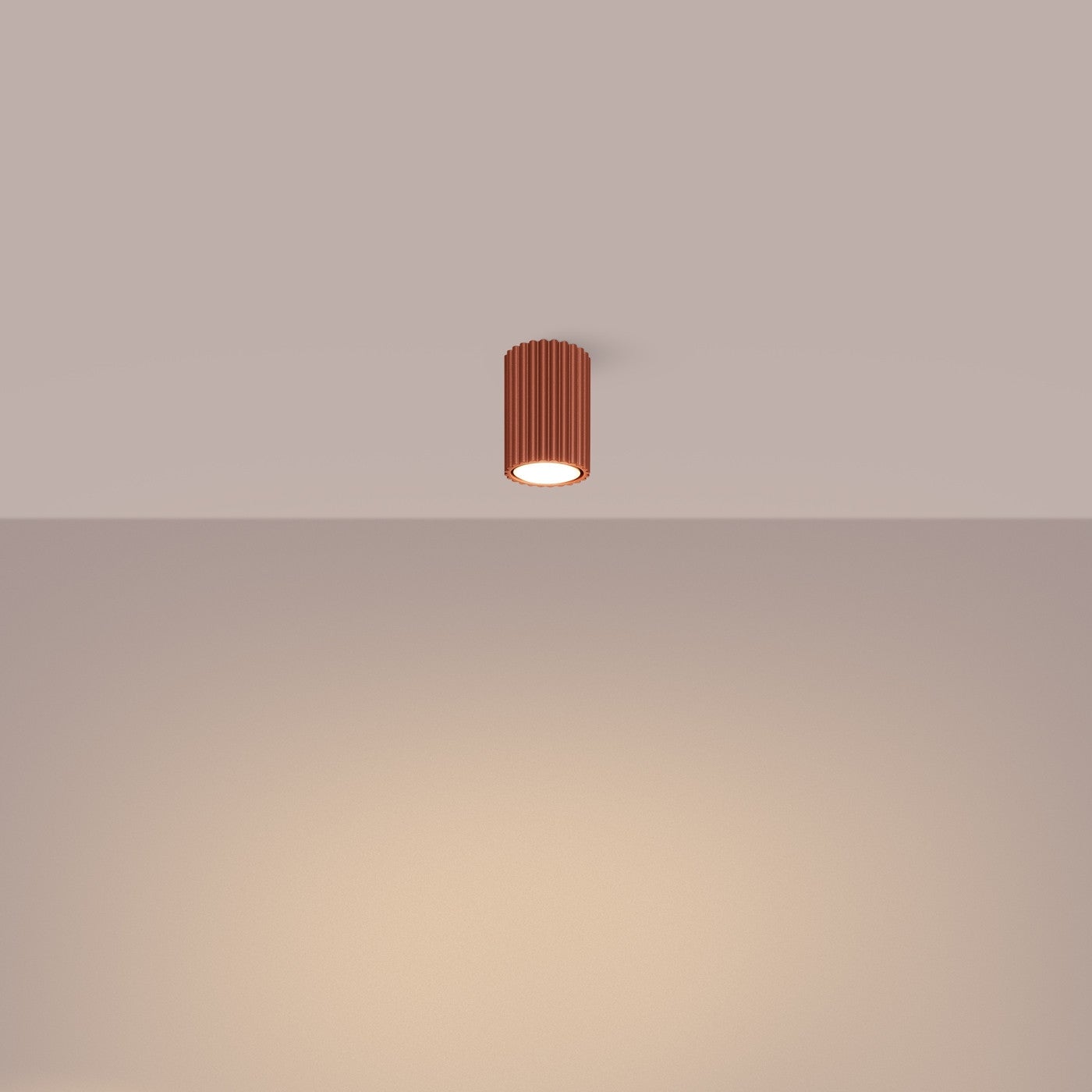 Reflektor sufitowy spot natynkowy Karbon okrągły ochra czerwona 1xGU10x10W wym: 10 x 6,5 x 6,5 cm aluminium Sollux Lighting - 3