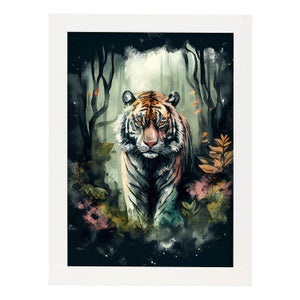 Leopardo Di Neve Nella Foresta Poster In Stampa Acquerello Di Animali Nel Paesaggio Naturale Per E Ufficio Decorazione Di Interni A3 Senza Cornice | Leroy Merlin