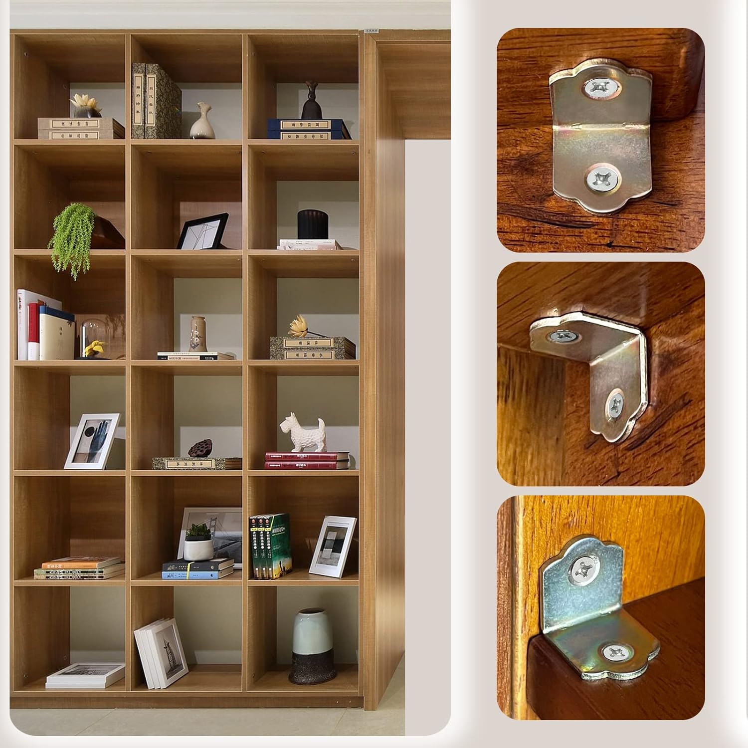 20 Pièces Equerres Metal, Équerre de Fixation 90 Degrés avec Vis, Petite Équerre D'assemblage (19mm x 16mm) - 5