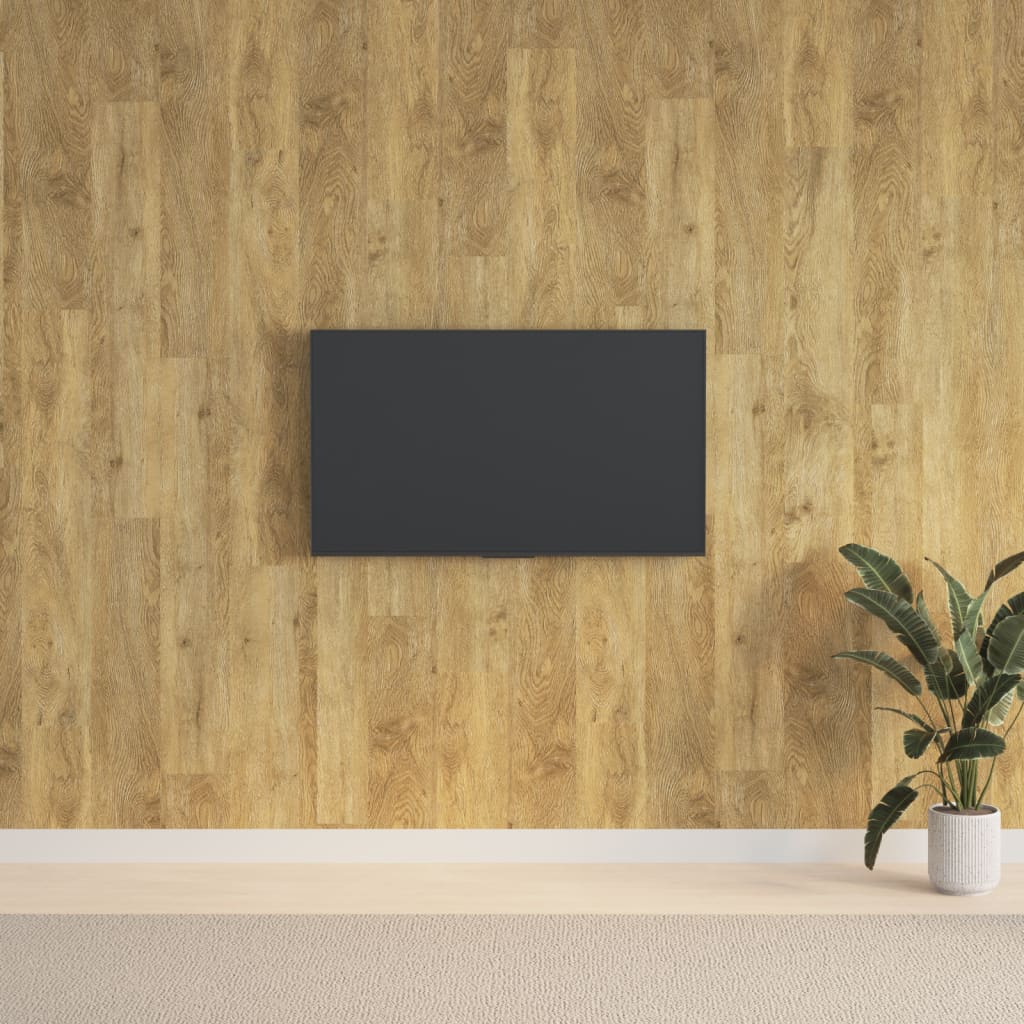 Marron Pared Paneles de pared Aspecto madera Marrón PVC 2,06 m2 | Leroy Merlin