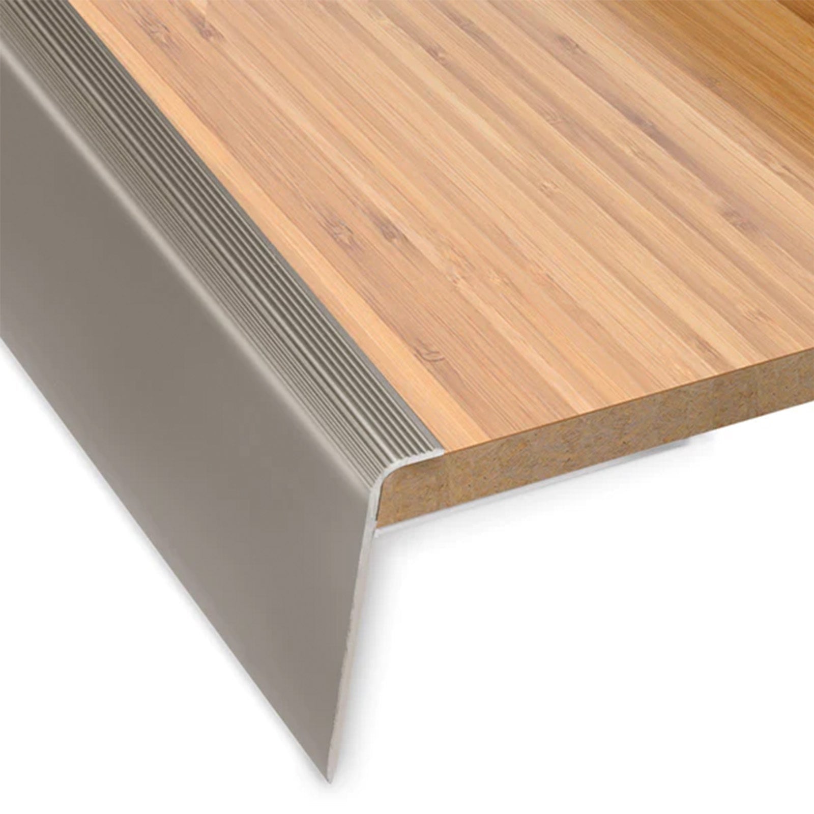 Seuil d'escalier Safety Forme: F Aluminium anodisé Bronze clair L 134 cm - 3