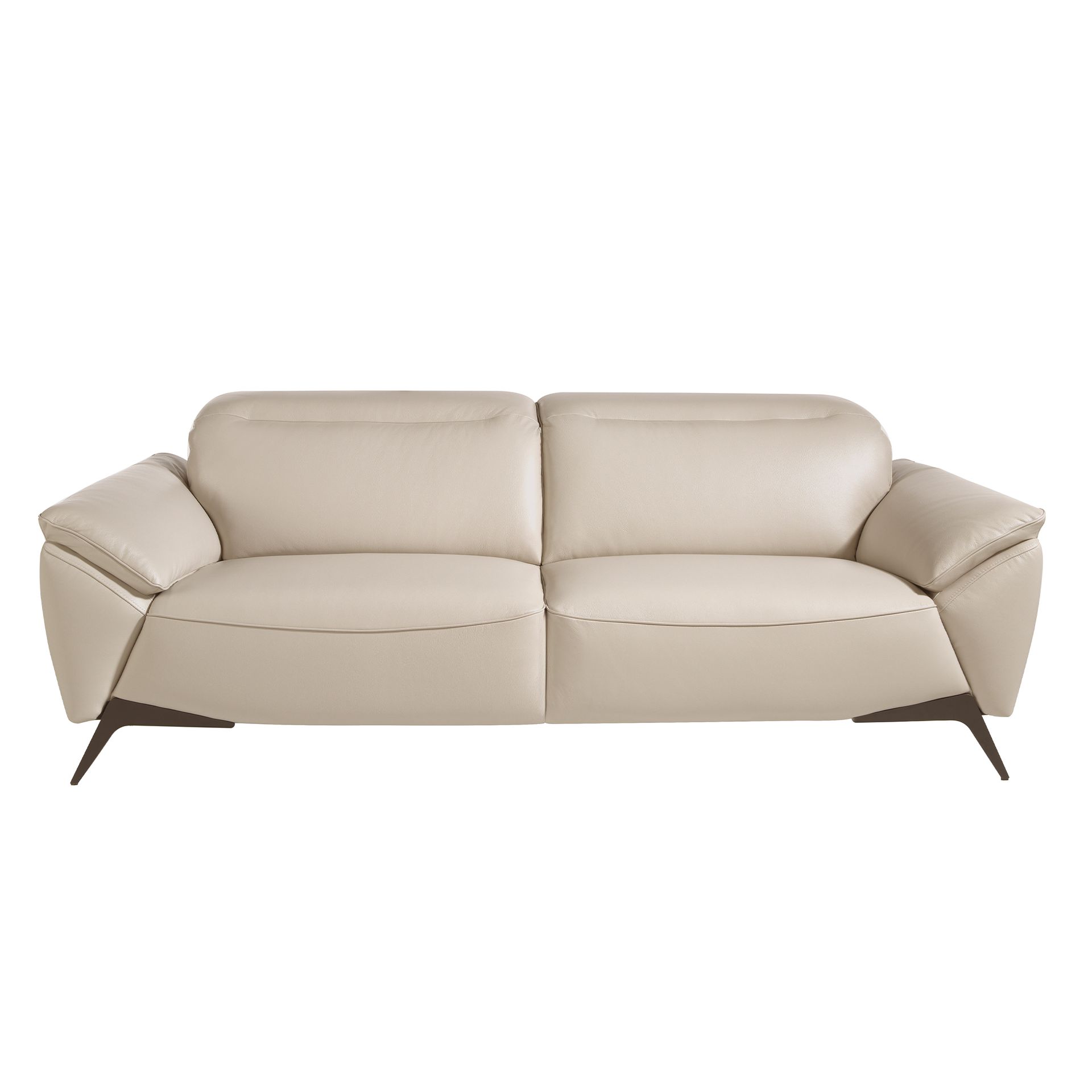 Sofá 3 plazas piel gris taupe 223 x 107 x 102 - 2