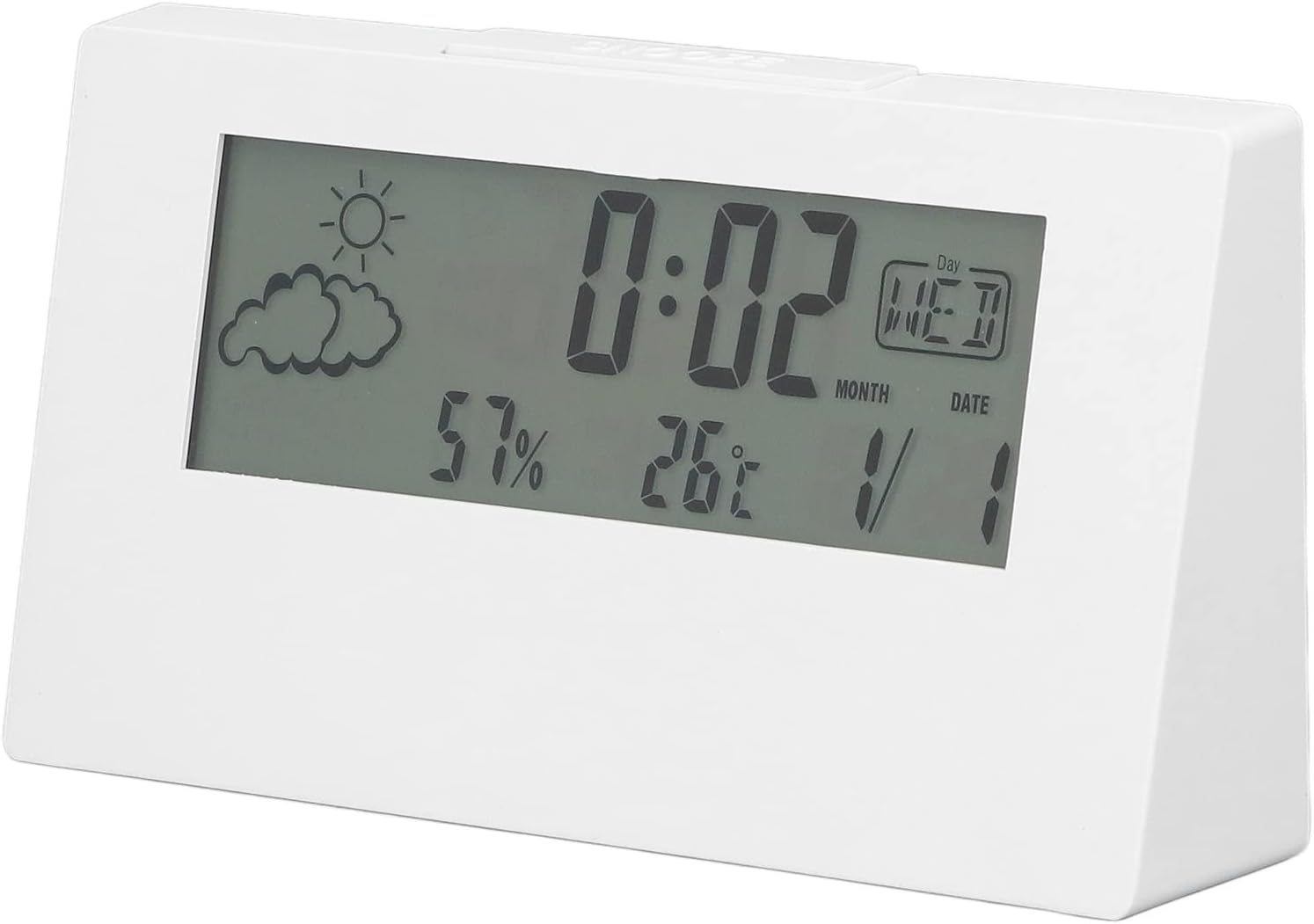 Blanc Cyfrowy budzik zegar na stolik nocny elektroniczny zegar biurkowy światłem LCD wyświetlający godzinę datę temperaturę wilgotność oraz funkcję