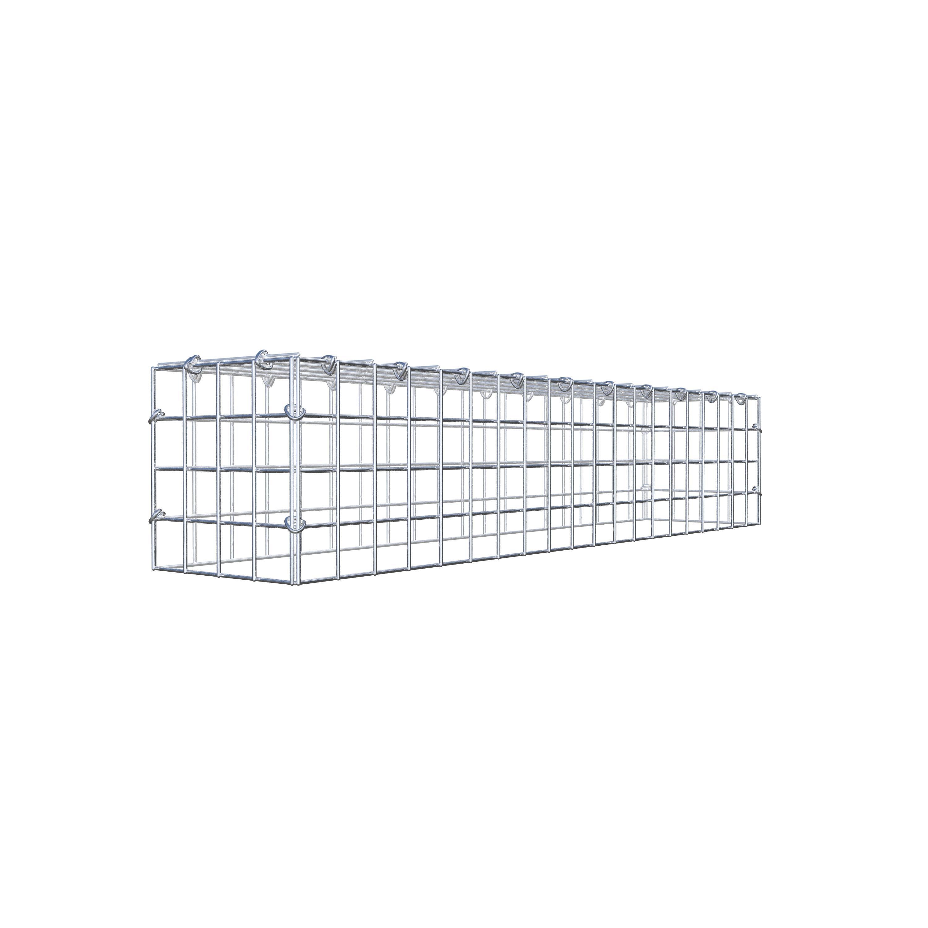 Gavión para apilar en acero galvanizado 100x20x20cm (LxAxP), malla 5 x 5cm, Anillo en C, sin rejilla inferior - 6