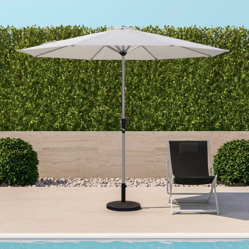 Ombrellone Da Giardino 3x3 Metri - Struttura 8 Stecche In Acciaio, Sistema Air Vent, Telo In Polycotton 160gr, Colore Grigio Scuro