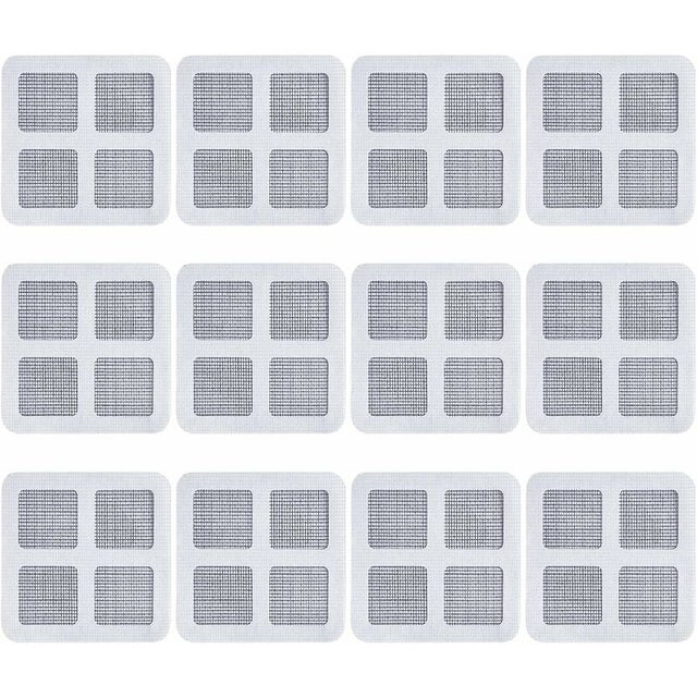 100 sztuk jednorazowych, samoprzylepnych filtrów do włosów, oczka 10 x 10 cm, ochrona przed zatykaniem odpływu do prysznica, łazienki i kuchni