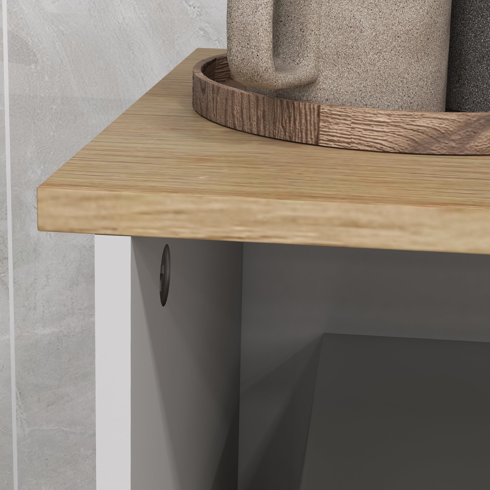 Aparador para Microondas HOMCOM Melamina de Madera, MDF Blanco 80x35x97 cm - 5