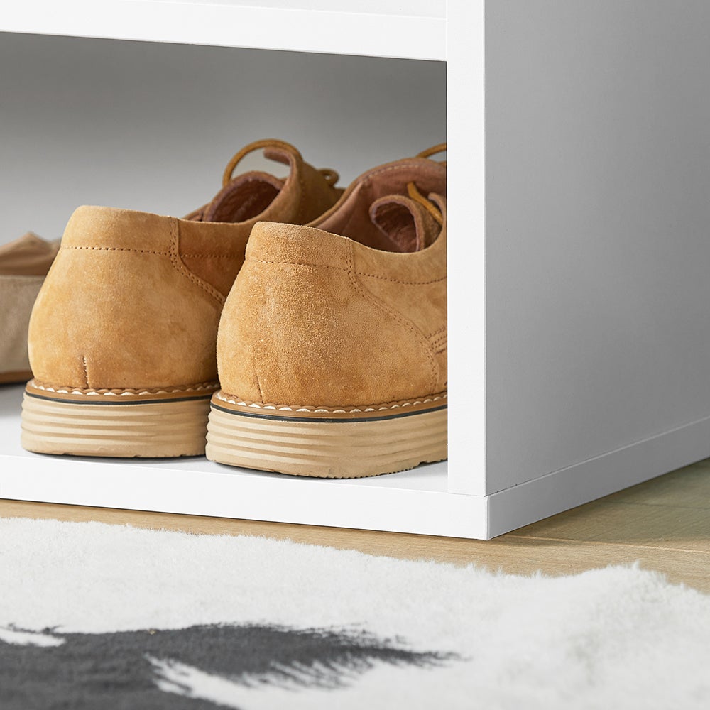 SoBuy Banc à chaussures avec Coussin , 2 étages, Blanc, FSR25-W - 7