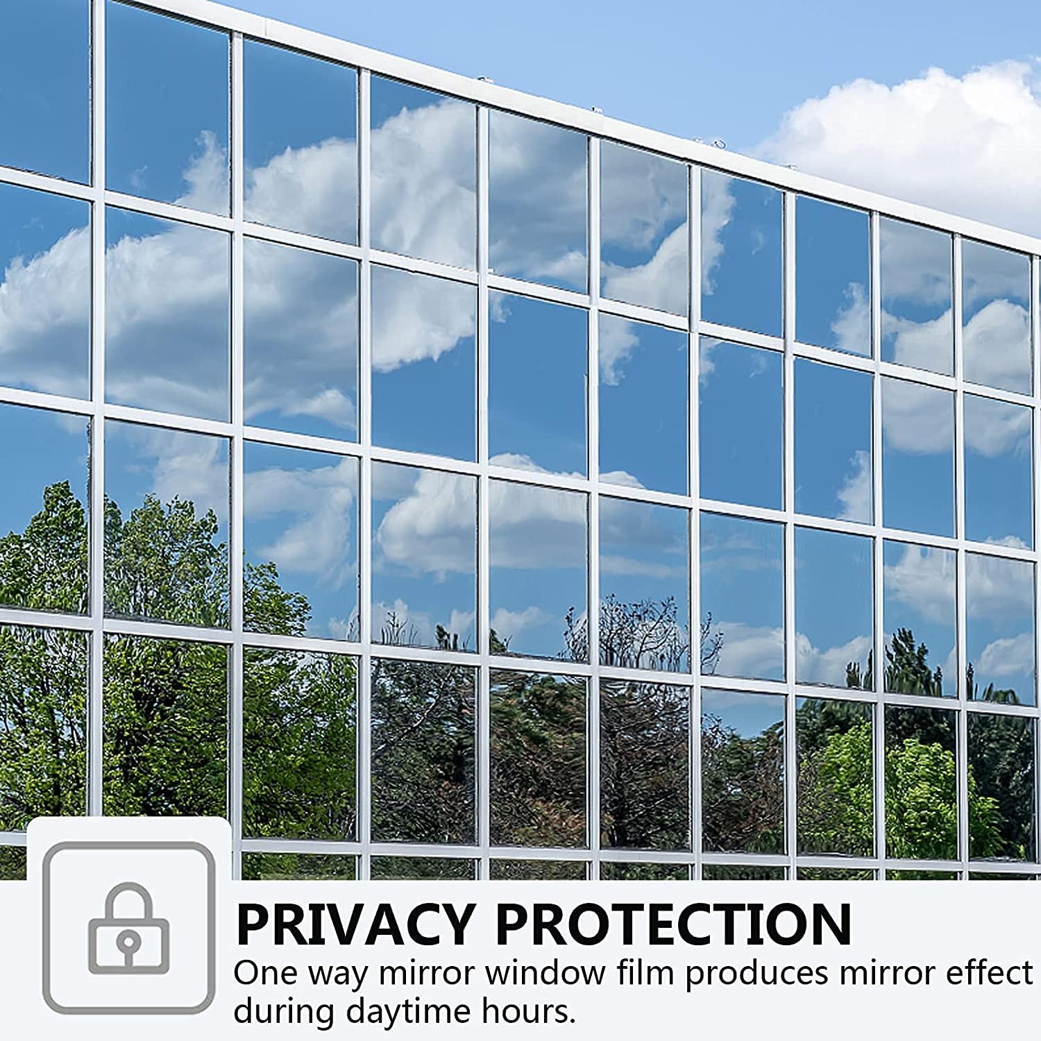 Folia okienna zapewniająca prywatność, folia okienna z lustrem weneckim, odpowiednia do biura, domu, okien 40×100 cm - 5