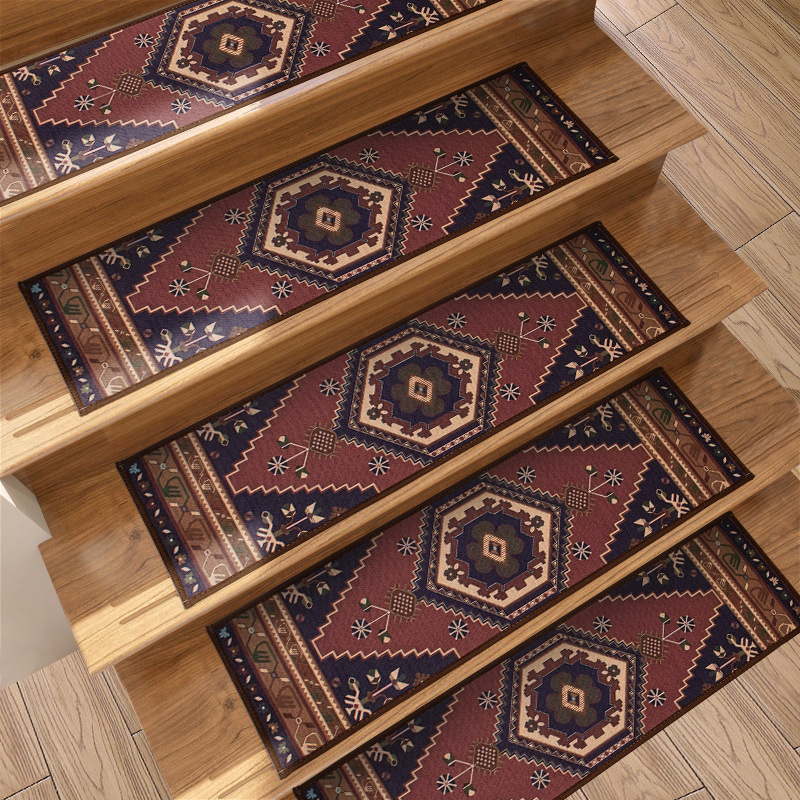 15 uds alfombras antideslizantes para escaleras con adhesivo reutilizable, alfombras de escalera bohemias, peldaños de escalera, 76 x 20 cm
