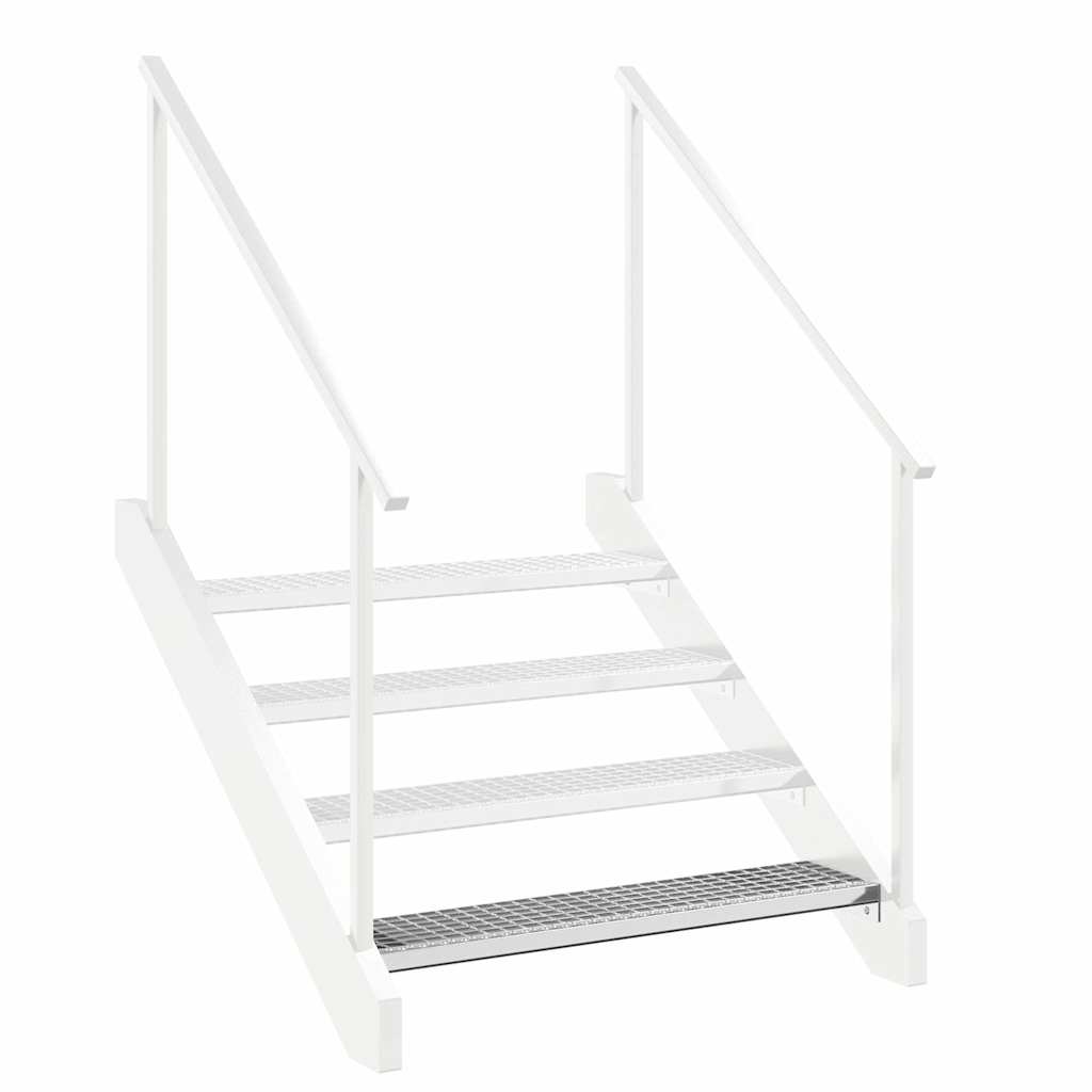 vidaXL Escalier en caillebotis 90x24x7 cm acier galvanisé - 8