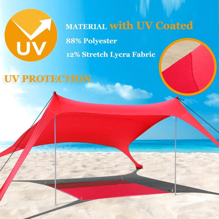 Auvent de plage, tente de plage, ombrage Pop-Up, abri solaire Portable, installation facile, pour Camping en plein air familial, 200x160x150cm - 5