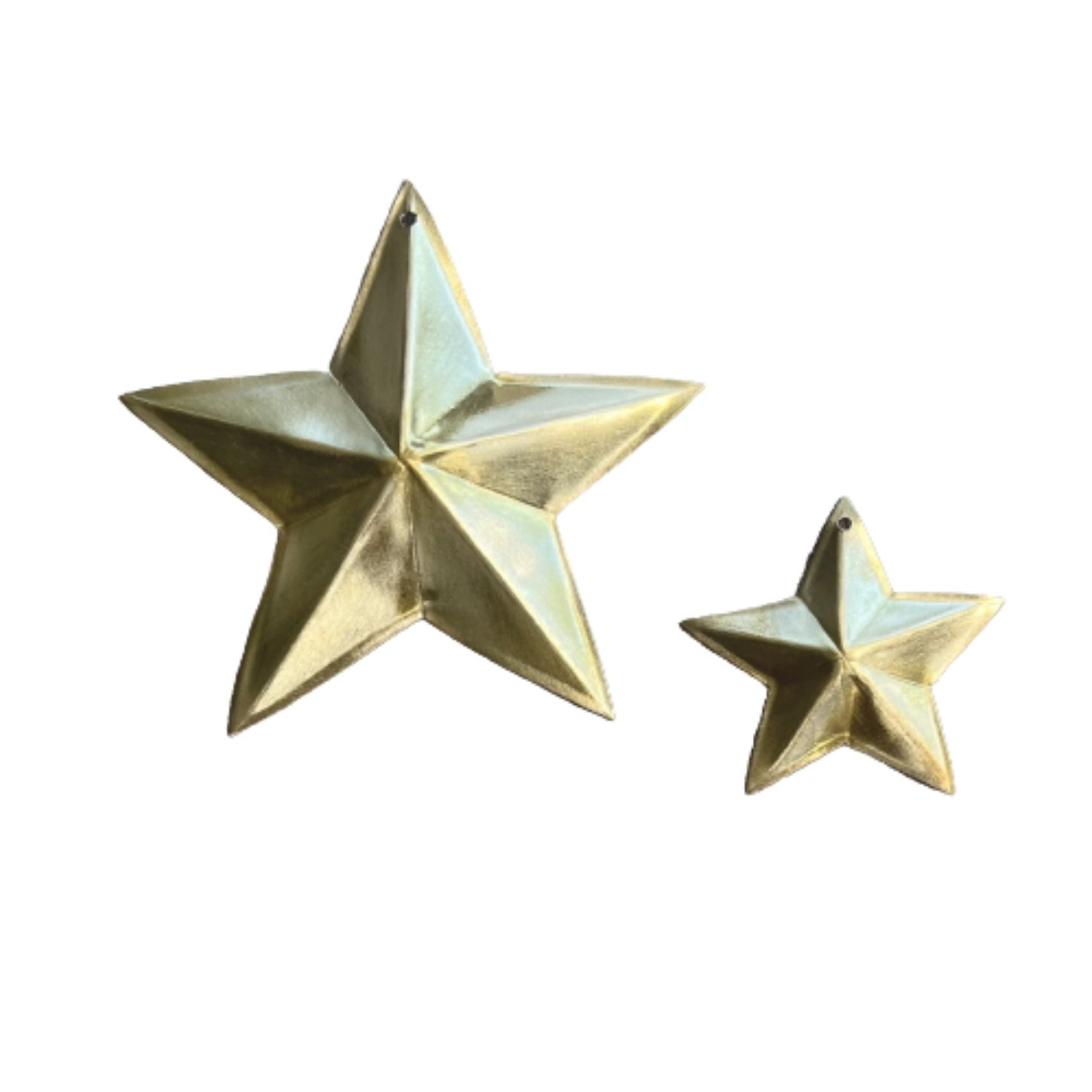 Déco étoile en relief laiton - Doré Mat - 10 cm - Métal - 4