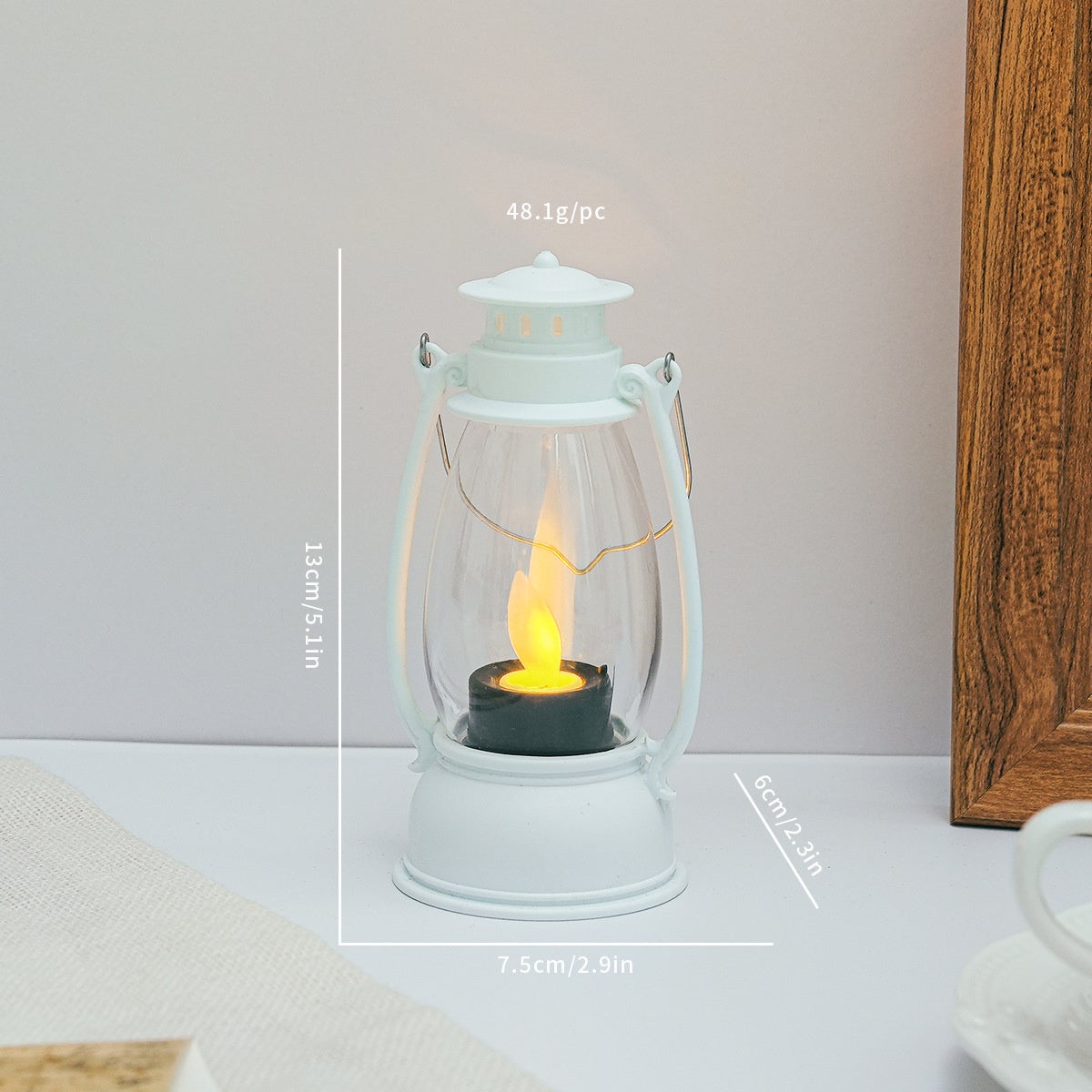 Lanterna Decorativa Bianca 25,4 Cm Con Candela LED A Timer 5 Ore – Impermeabile, Per Esterni E Interni, Funziona A Batteria
