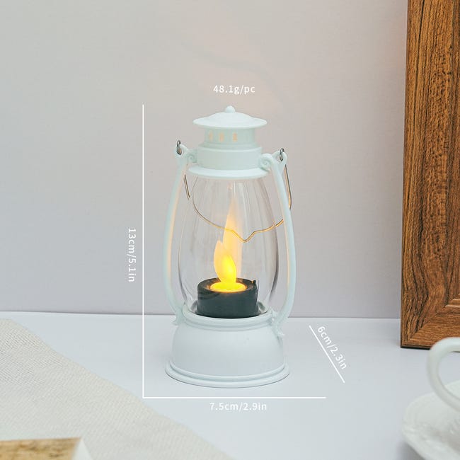 Lanterna Decorativa Bianca 25,4 Cm Con Candela LED A Timer 5 Ore – Impermeabile, Per Esterni E Interni, Funziona A Batteria