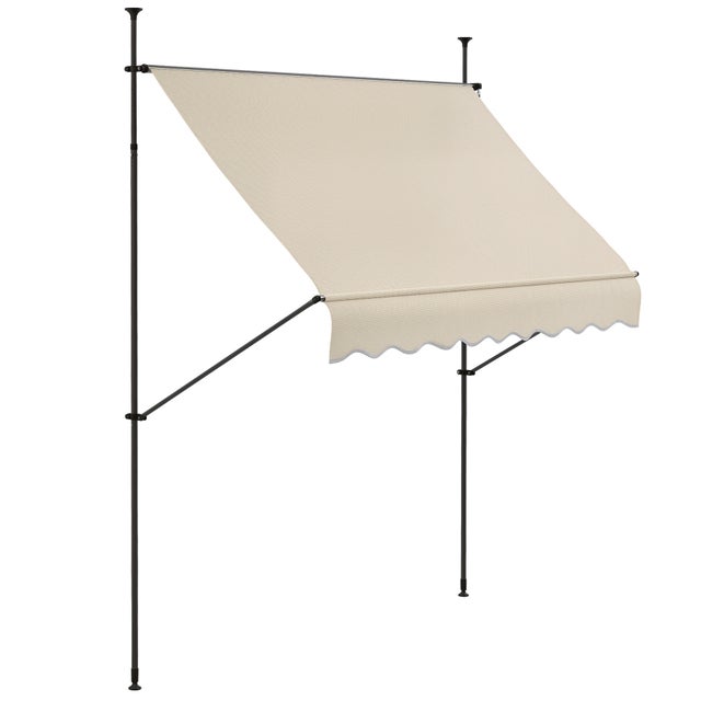 INLIFE Tissu de remplacement pour auvent Anthracite et blanc 4x3 m