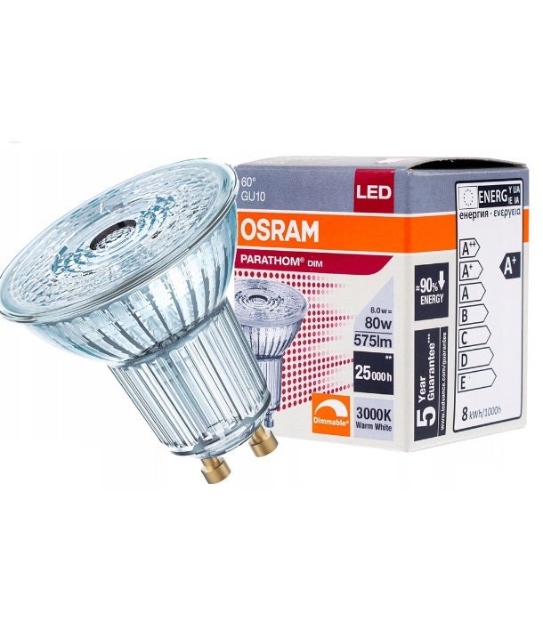 Ampoule LED Dimmable GU10 8.3W 575 lm PAR16 DIM 4058075609075 , 3000K Blanc chaud - 5