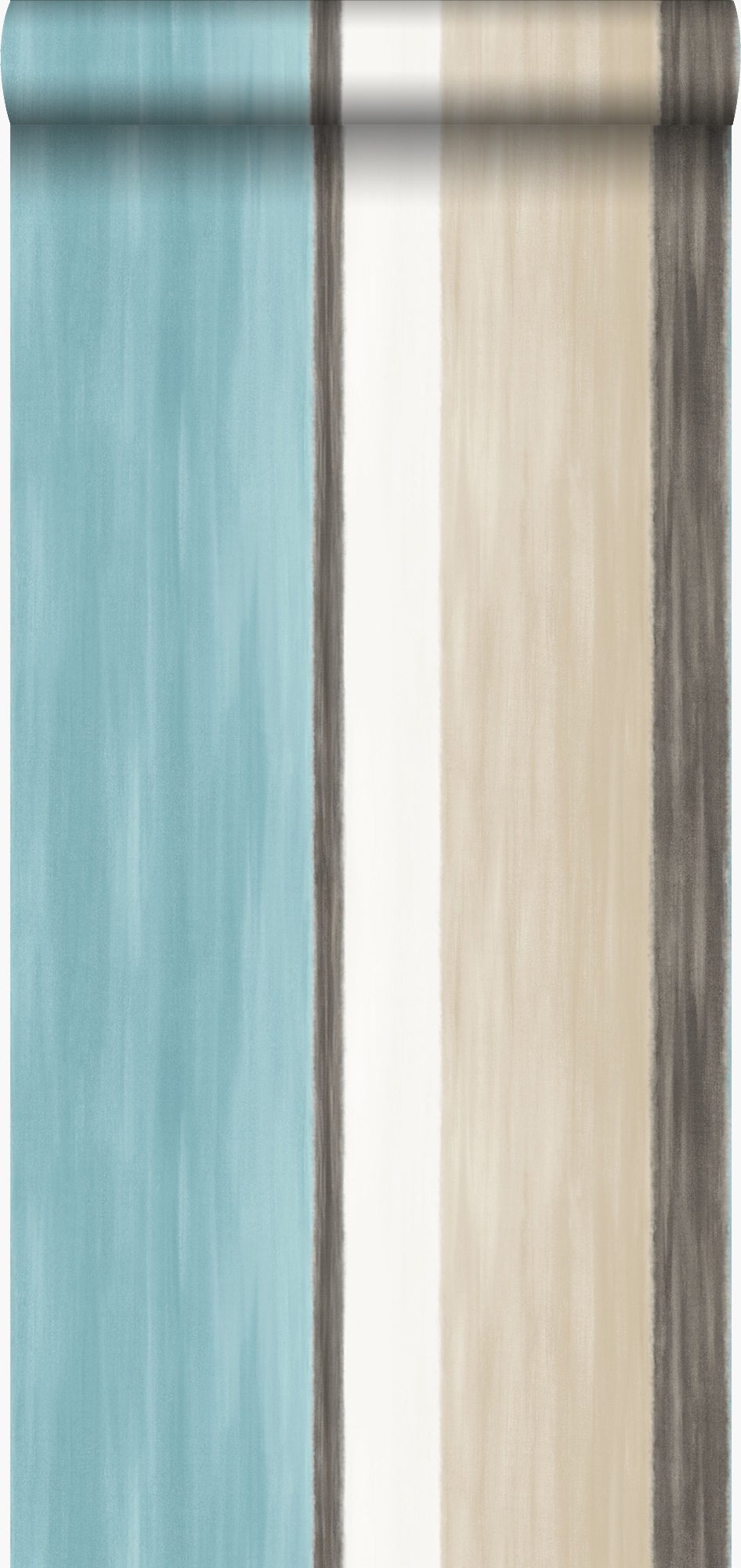 Tapeta paski turkusowymIbeżowym - 53 cm x 10.05 m - ORIGIN