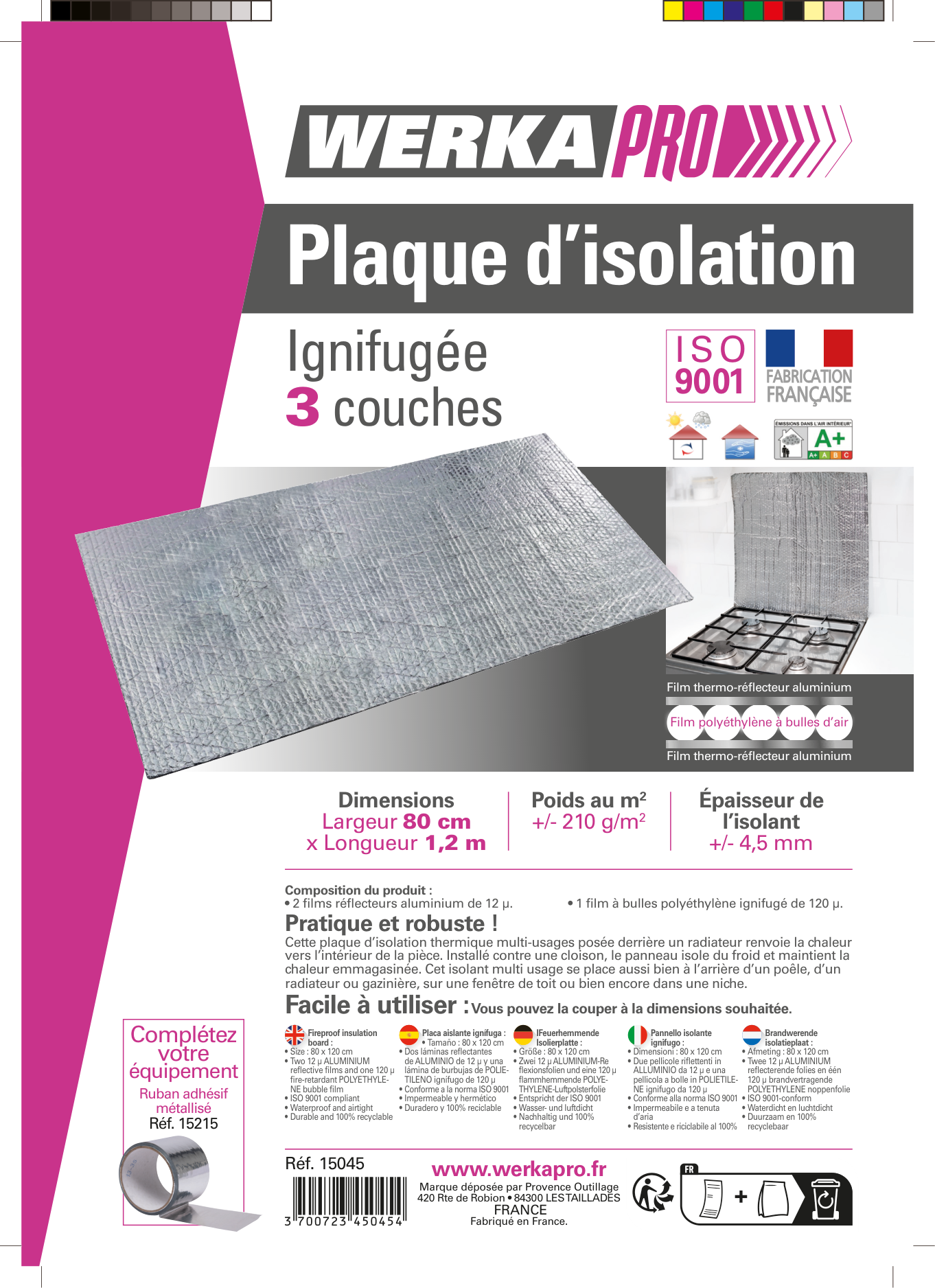 Panneau isolation murale WERKA PRO multicouche 80 x 120 cm - 7