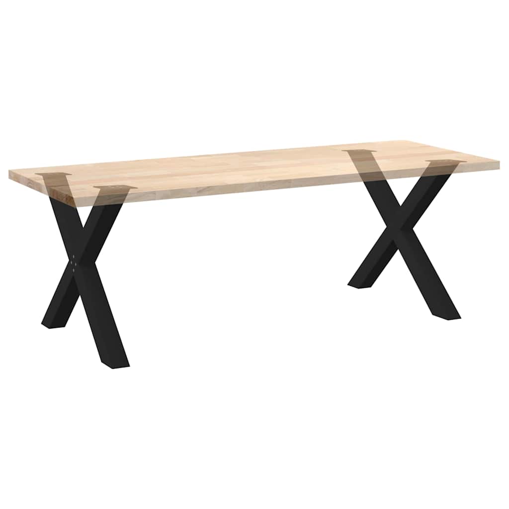 Maison Exclusive - Pieds de table à manger en forme de X, 2 pièces, noir, 90 x (72-73) cm, acier - 8