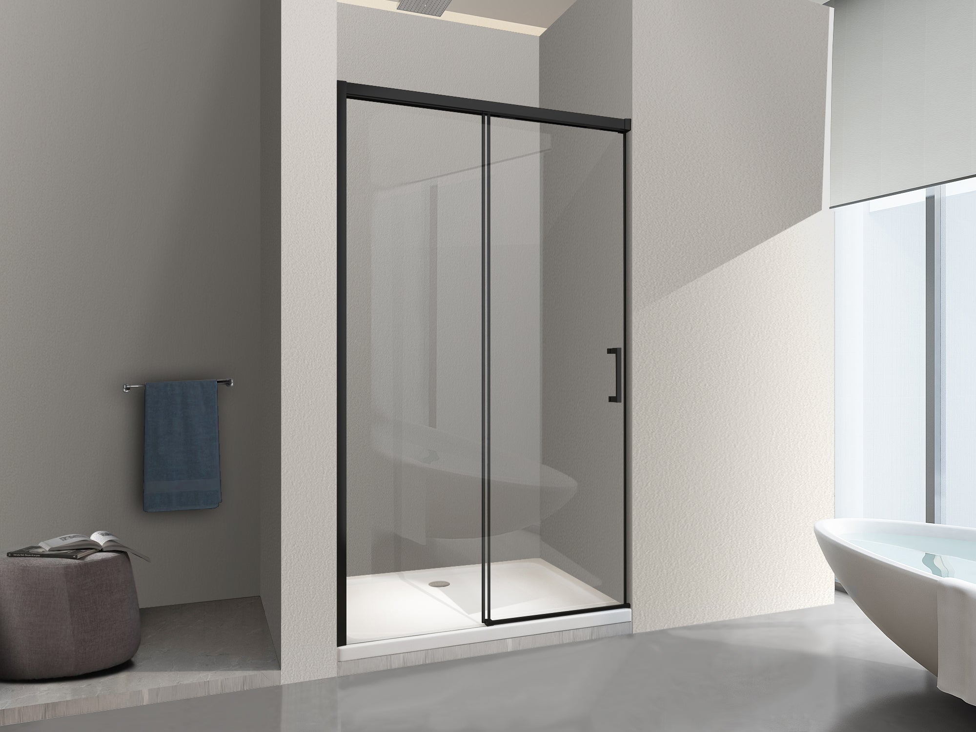 Porta Doccia A Nicchia Con Chiusura Soft Close – Vetro Temperato 8 Mm, H 200 Cm, Finitura Cromo, Trattamento Easy-Clean, Regolabile