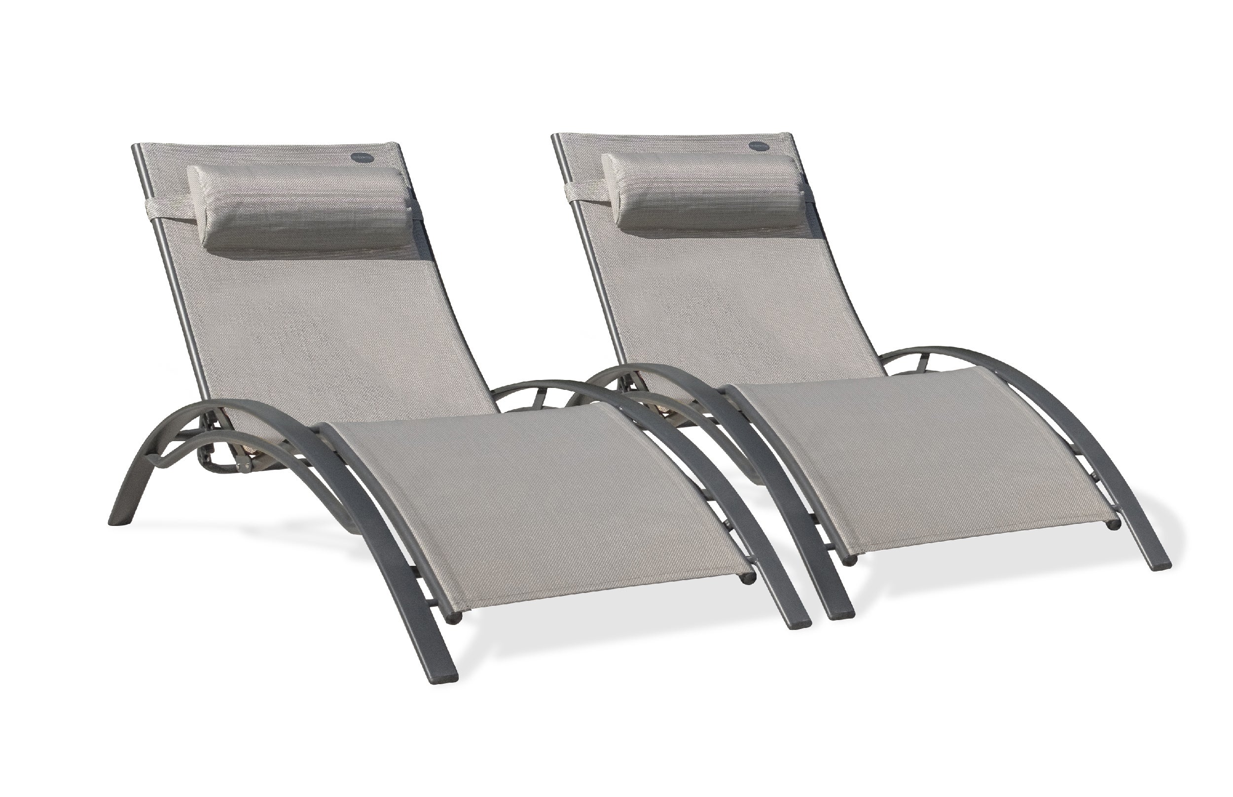 Lote de 2 tumbonas de aluminio y lona plastificada CL76 - DCB GARDEN - 5