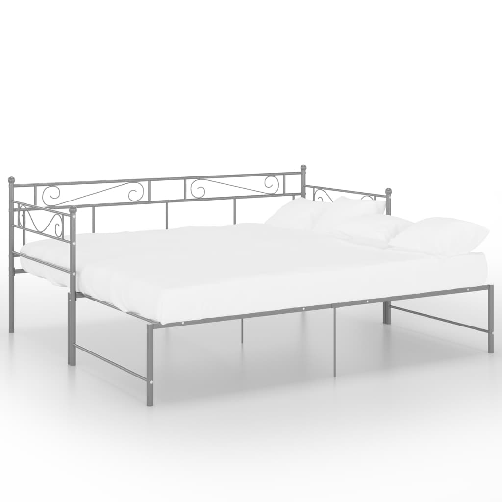 Maison Exclusive - Cadre de canapé-lit extensible sans matelas gris métal 90x200cm - 3