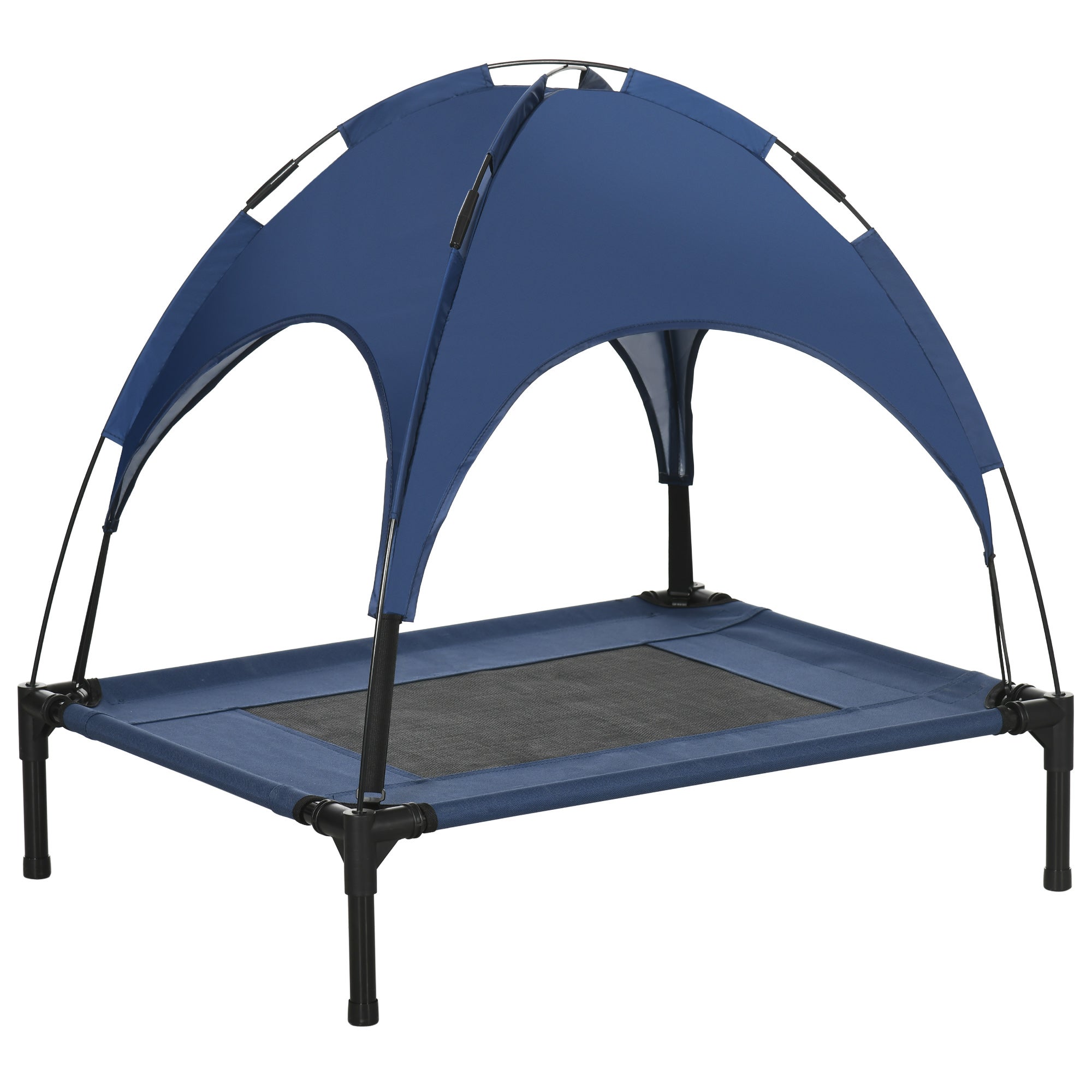 Mini Tente De Plage Pop-up Pour Animaux – Abri UV Automatique Pour Petit Chien Ou Chat, Avec Poche à Smartphone – Double Bleu