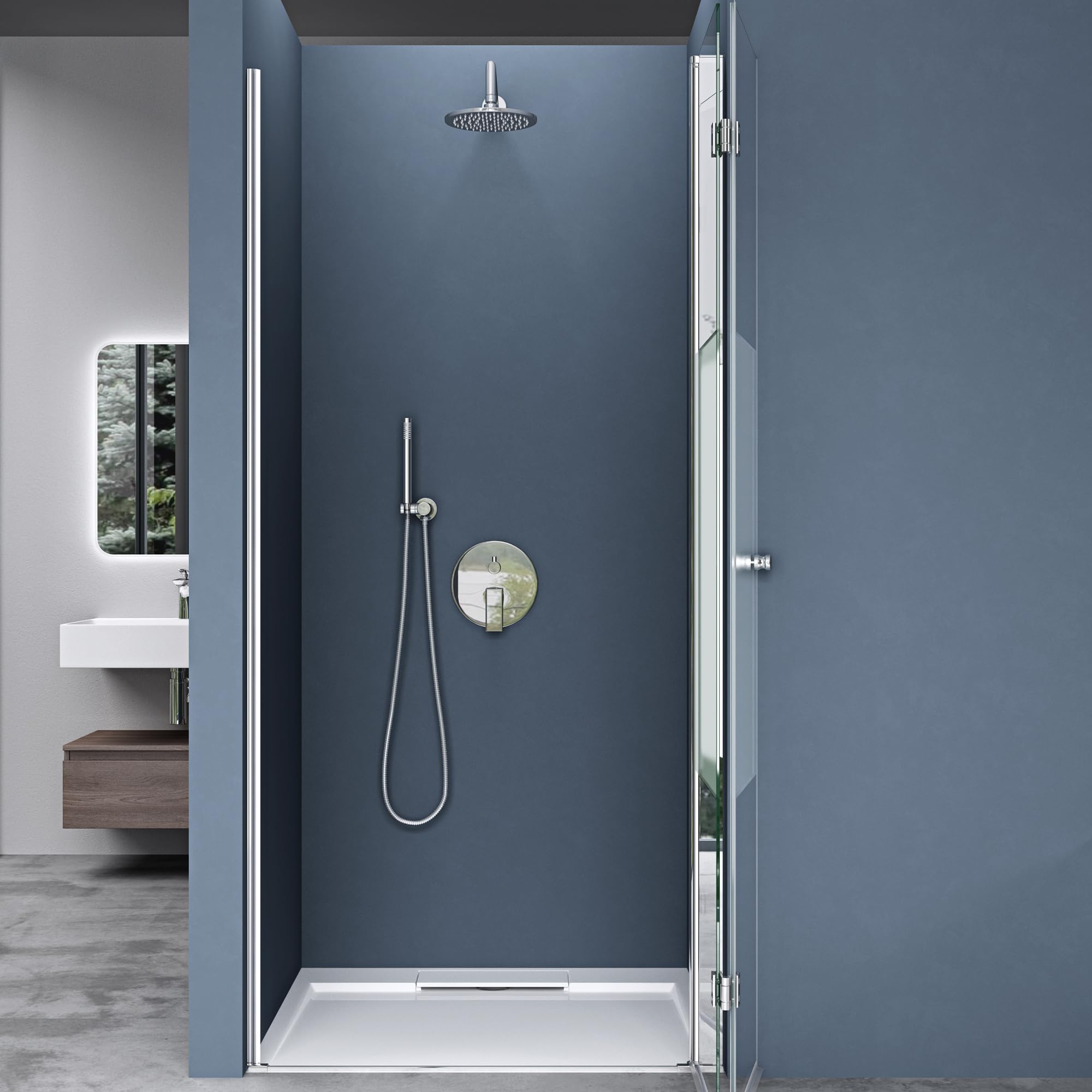 Mai & Mai Cabine De Douche Noire 90x120 Porte Auto-levante Montage