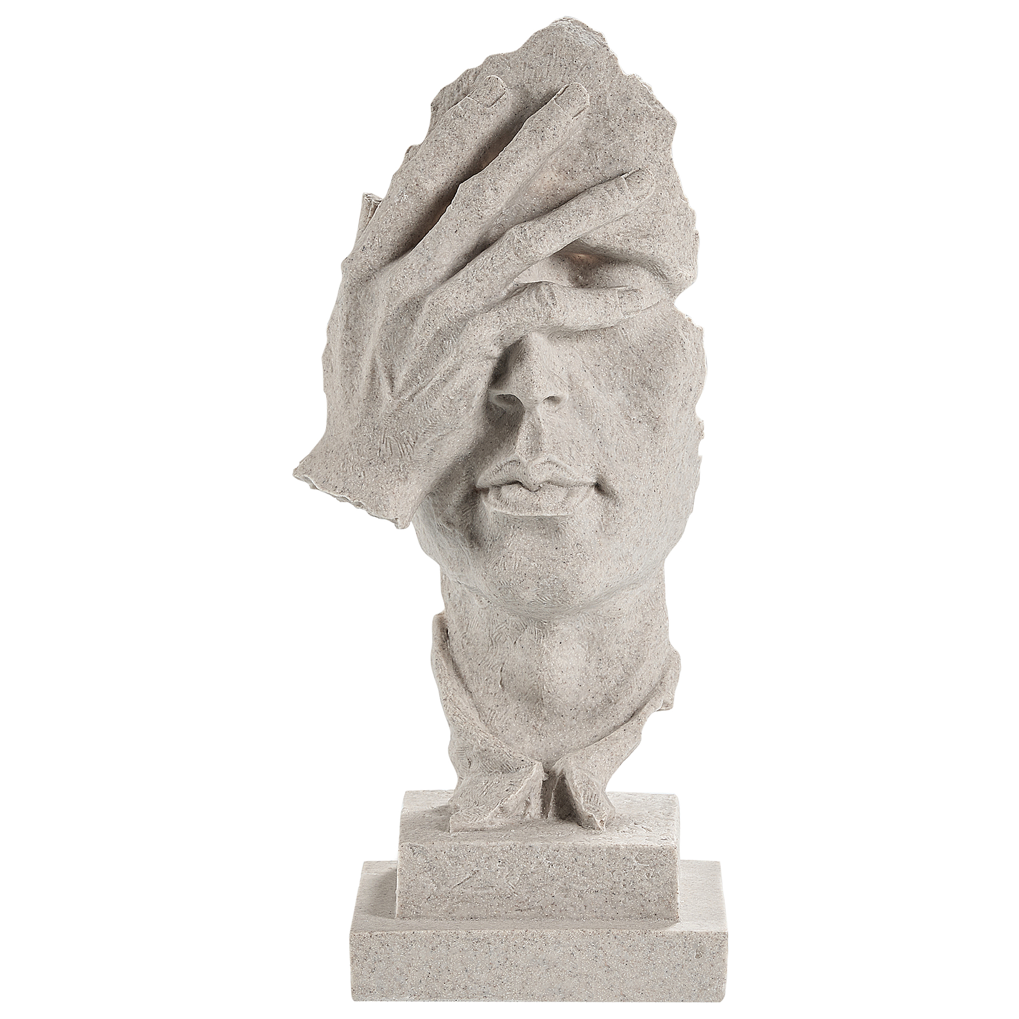 Beliani figura decorativa puumala poliresina industrial moderno gris