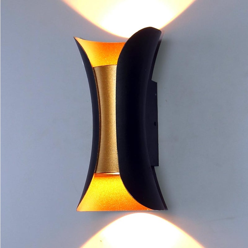 Nowoczesna lampa ścienna 12W, ciepłe białe światło 3000K, oświetlenie góra-dół, odpowiednia do sypialni, przedpokoju, salonu, na zewnątrz