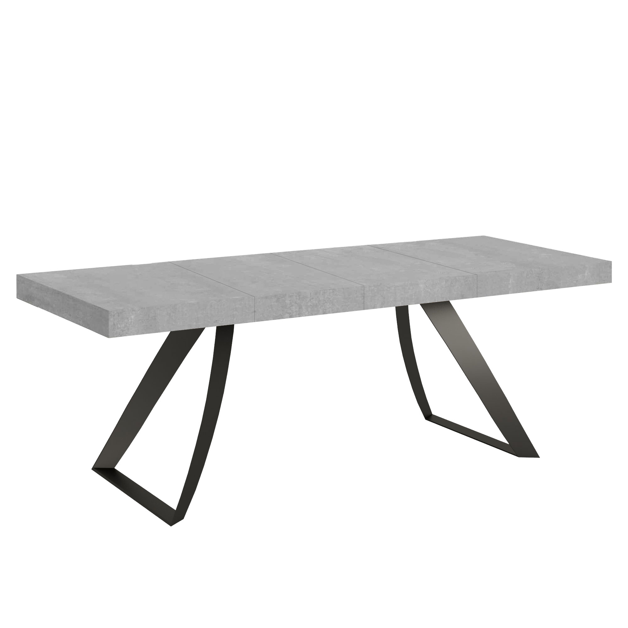 Table extensible 90x160/420 cm Proxy Premium Gris Béton cadre ...