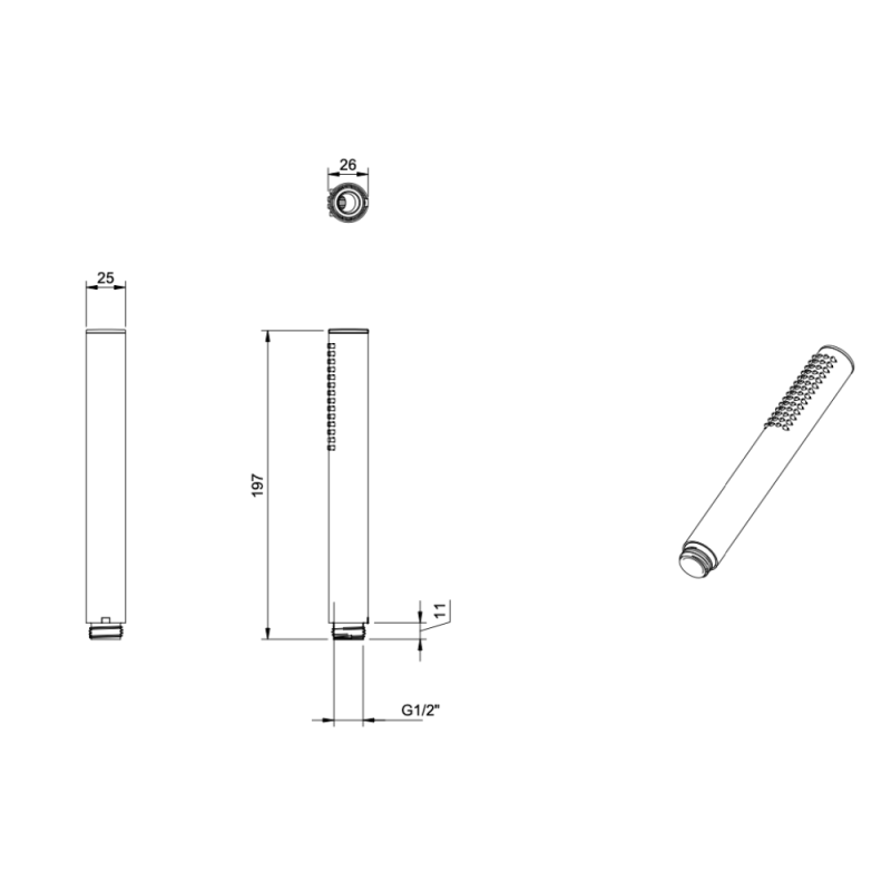 Douchette à main VILLEROY ET BOCH Verve Showers Stick Chrome - 4