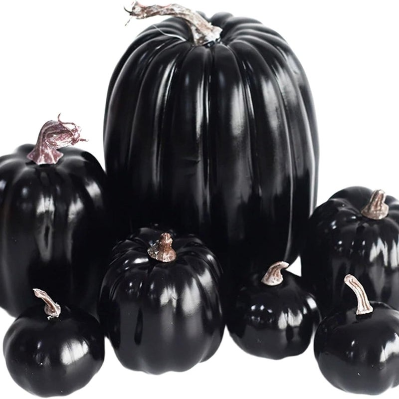 Zestaw 7 dużych, sztucznych dyń na Święto Dziękczynienia i Halloween, kreatywna dekoracja stołu do domu