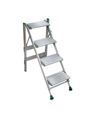 Escabeau 4 Marches BM TOOLS Aluminium - Hauteur Travail 79 Cm, Pliable, Charge 150 Kg, Sécurisé