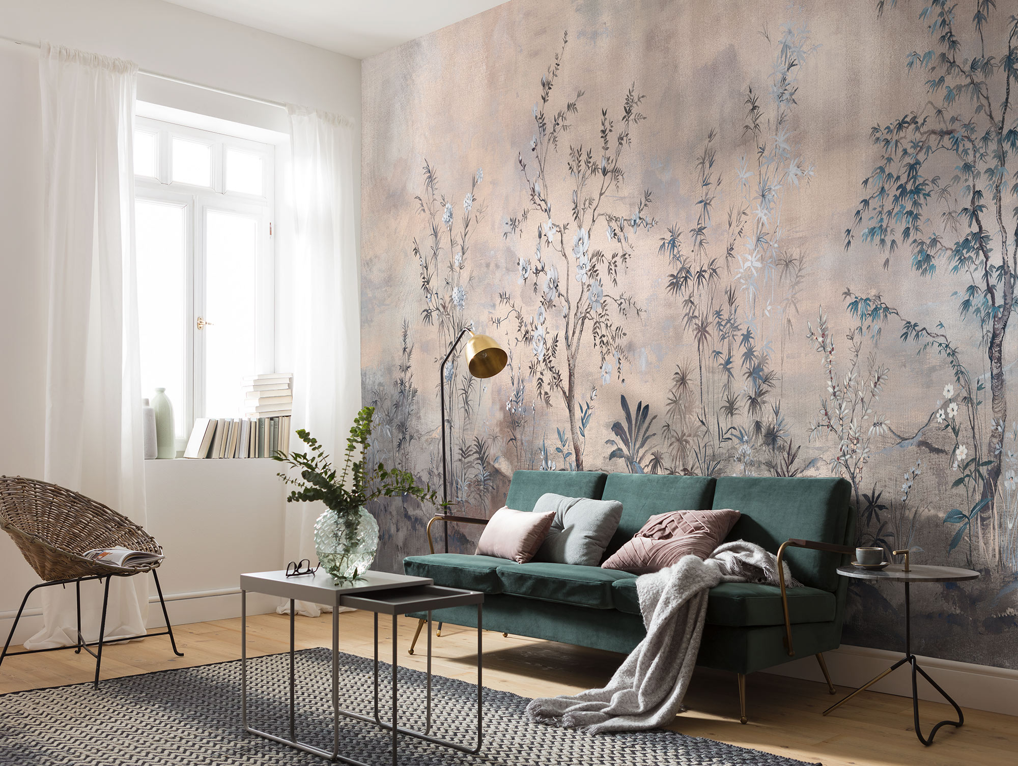 Papel pintado no tejido panorámico de komar - mandarin morning - talla: 900 x 280 cm