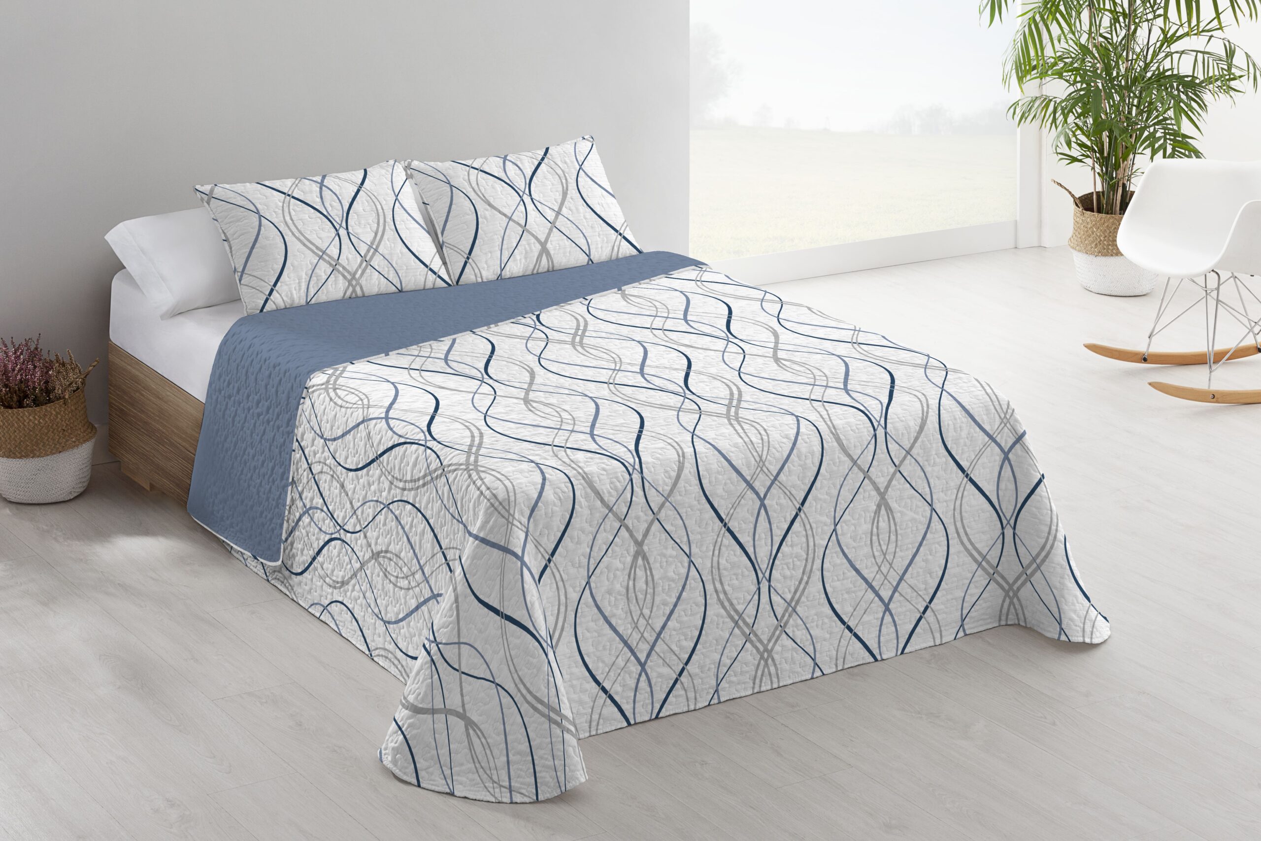 Colcha bouti estampada + fundas cojines sortelha cama de 150cm 250x260cm donegal collections