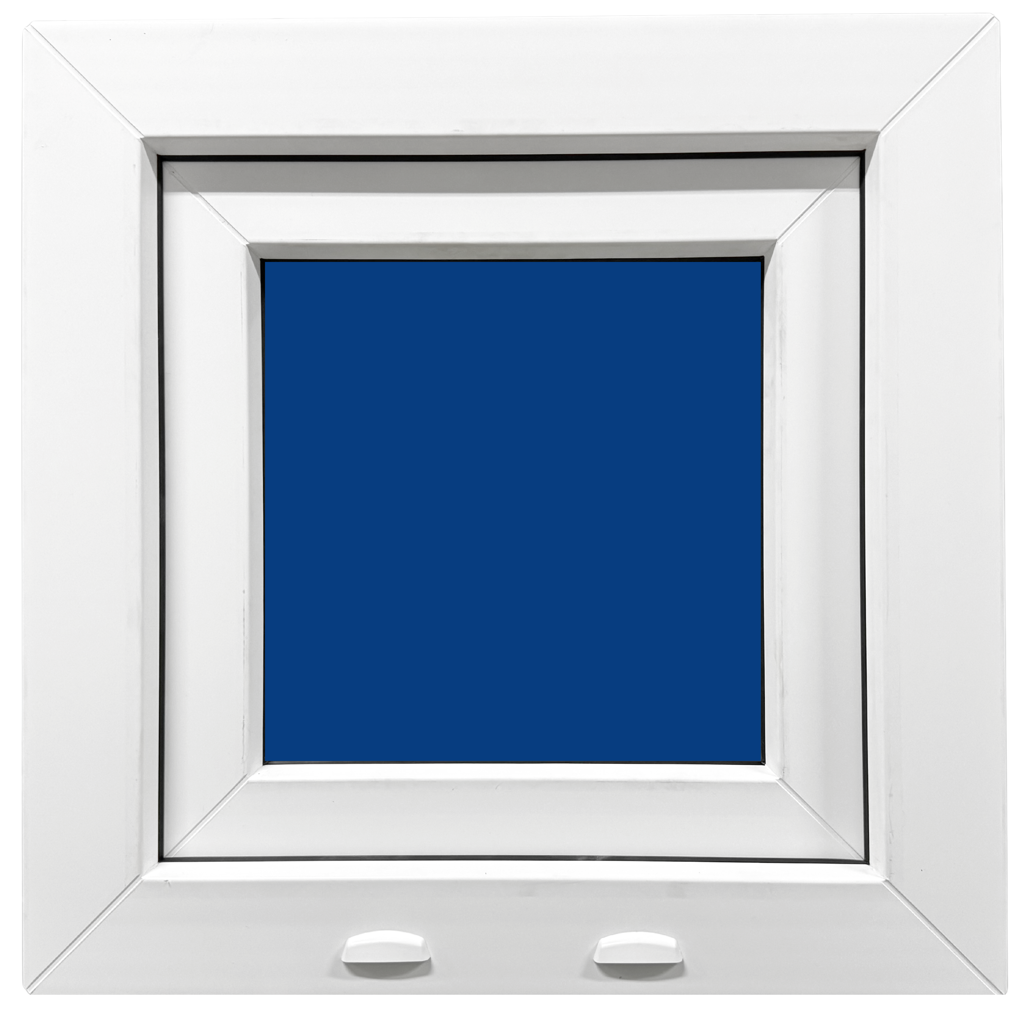 Janela PVC reforçado 50×50 cm branca basculante | Vidro fosco – Perfil Aluplast - 2