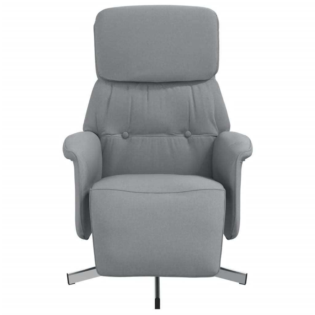 Fauteuil inclinable avec repose-pieds gris clair tissu - 3
