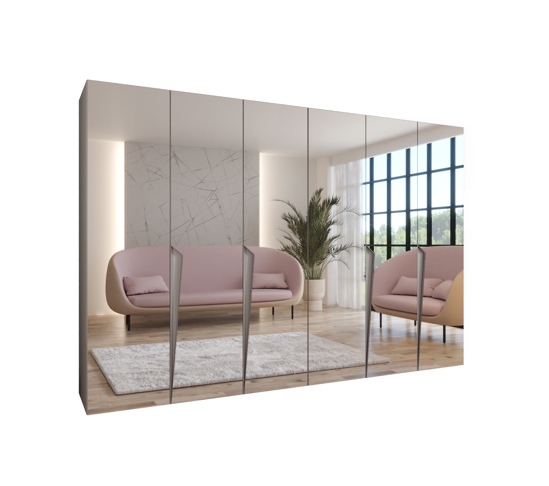Szafa uchylna otwierana Piano 3 300 (150x2) x 52 x 202 cm kaszmir + u. Kaszmir Abiks Meble