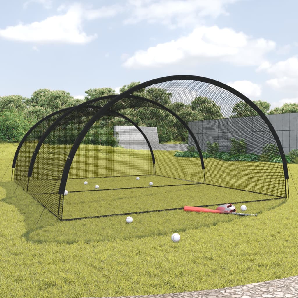 Maison Exclusive - Filet pour cage de frappe de baseball Noir ...