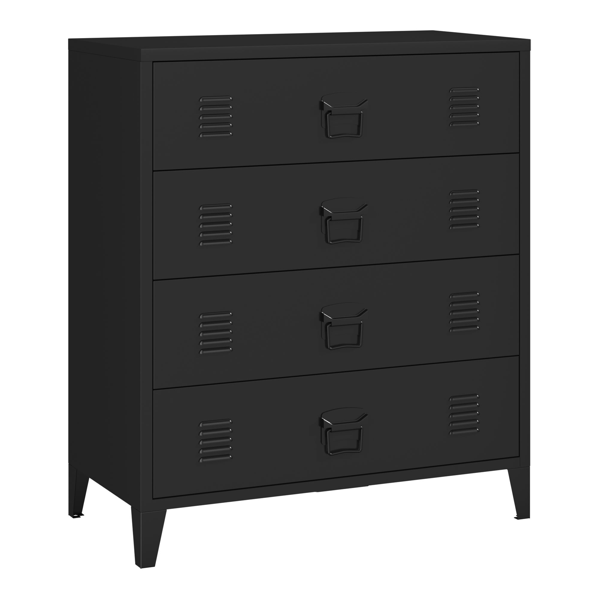 Commode métallique Hämeenlinna avec 4 tiroirs acier 92 x 80 x 40 cm noir [en.casa] - 11