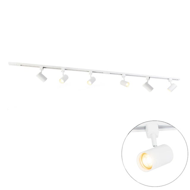 Qazqa moderno set illuminazione a binario - Iconic Jeana -, max. 50w, compatibile con lampadines LED, gu10, a 6 luci, 194cm