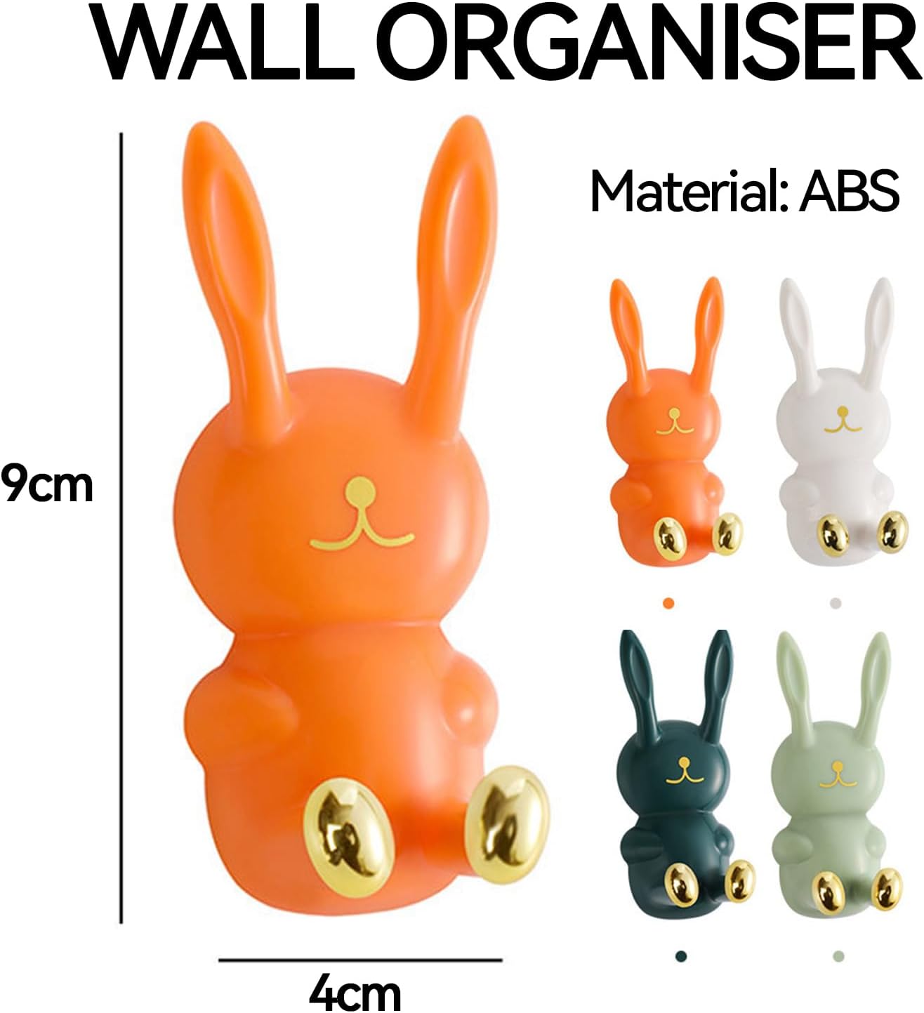sztuki uroczych samoprzylepnych haczyków ściennych w kształcie zwierzątek, kreatywny wieszak na ubrania w kształcie królika do dziecięcego wieszaka n - 2