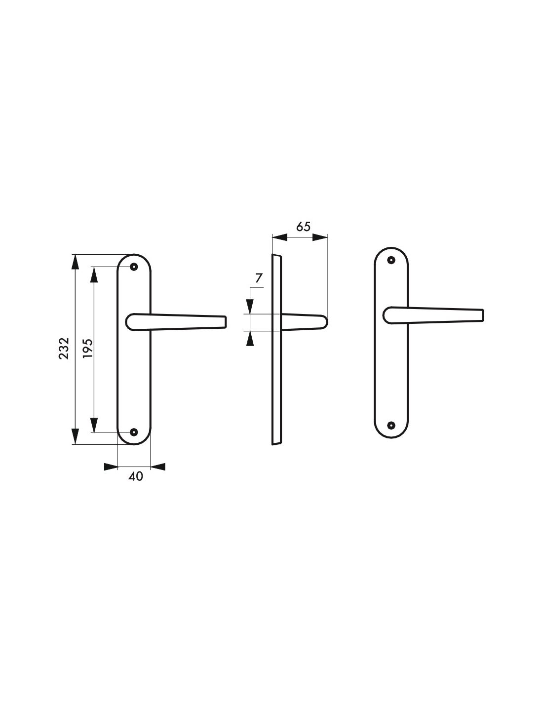 THIRARD - Ensemble de poignées pour porte intérieure Selene sans trou, carré 7mm, entr'axes 195mm, nickelé satiné - THIRARD - 3