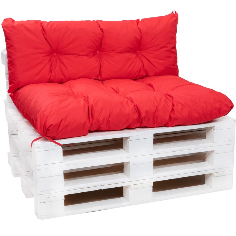 Poduszka ogrodowa na paletę 120x80x40cm poduszka na meble ogrodowe czerwona, poduszka na balkon taras, poducha ogrodowa na meble z palet