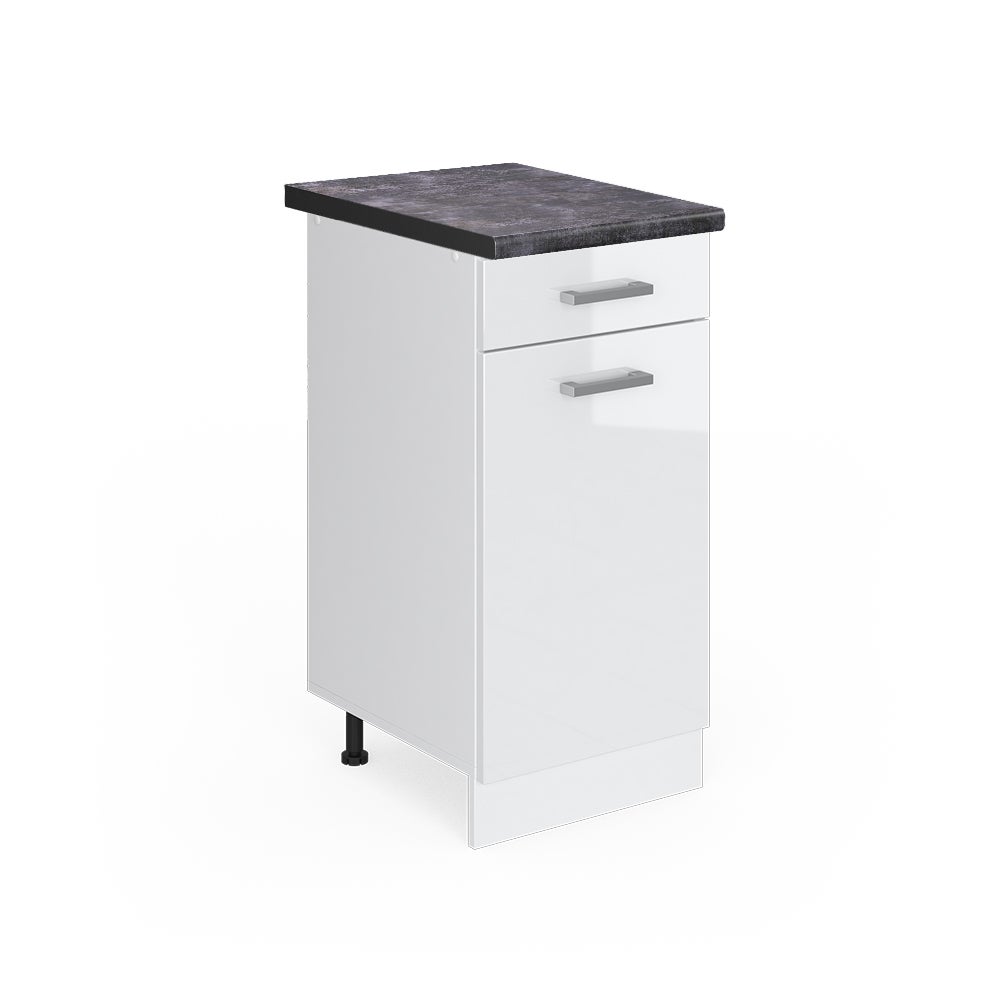 Vicco Szafka dolna do kuchni R-Line, Biały wysoki połysk, 40 cm , BP Antracyt