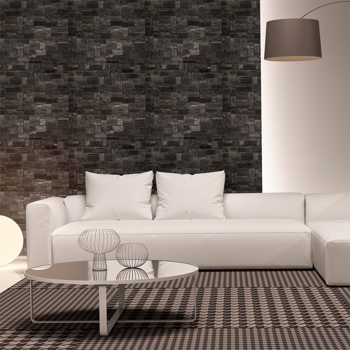 Adesivi impiallacciatura di pietra di basalto - Sticker adesivo - adesivi murali - 50x50cm - 3