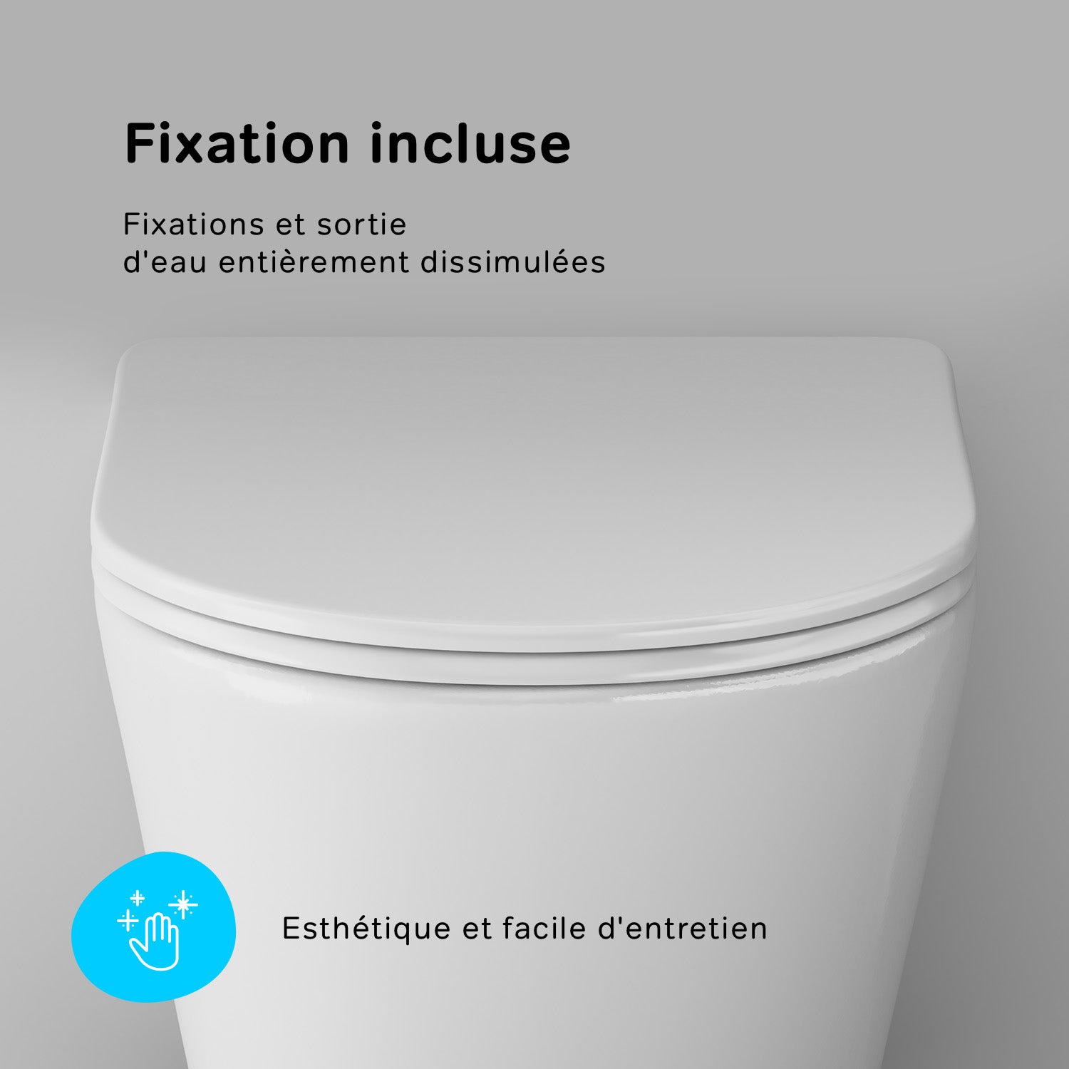 WC Suspendu en céramique sans bride Cuvette Toilette WC suspendu sans bord FlashClean abattant amovible frein de chute Softclosing, Blanc AM.PM Spike - 8